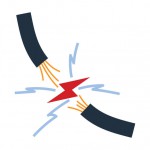 Icon of Wire . Flat color design. Vector illustration.